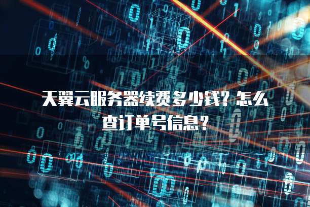 天翼云服务器续费多少钱?怎么查订单号信息?