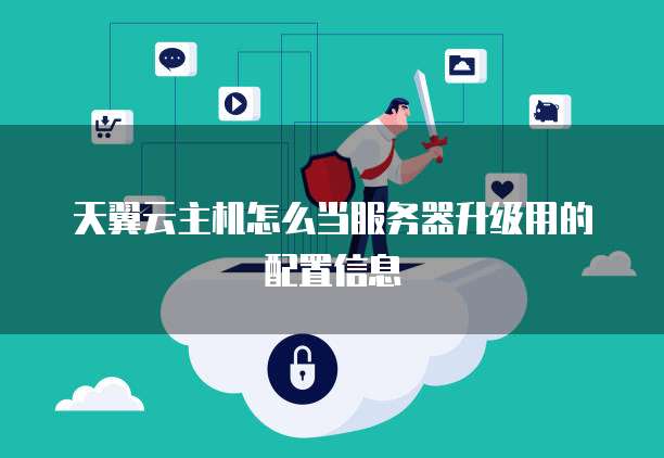 天翼云主机怎么当服务器升级用的配置信息