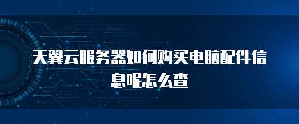 天翼云服务器如何购买电脑配件信息呢怎么查