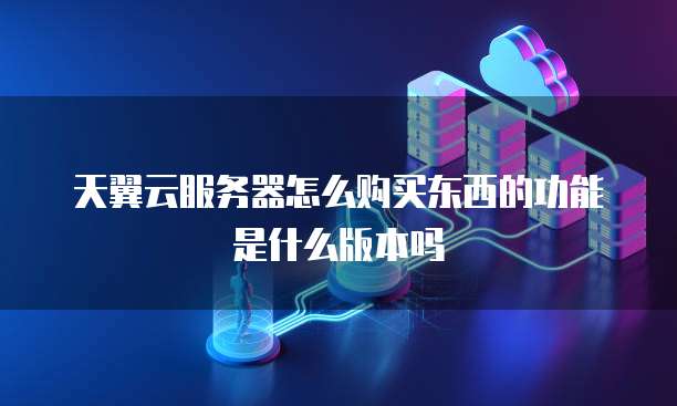 天翼云服务器怎么购买东西的功能是什么版本吗