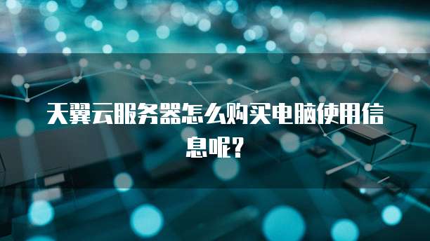 天翼云服务器怎么购买电脑使用信息呢?