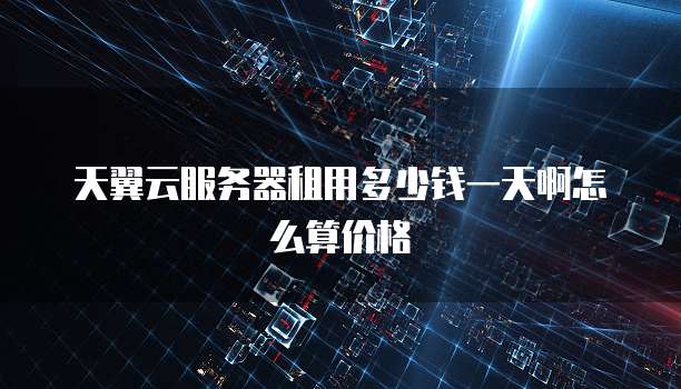 天翼云服务器租用多少钱一天啊怎么算价格