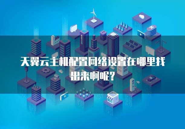 天翼云主机配置网络设置在哪里找出来啊呢?