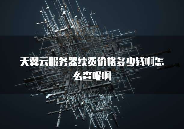 天翼云服务器续费价格多少钱啊怎么查呢啊