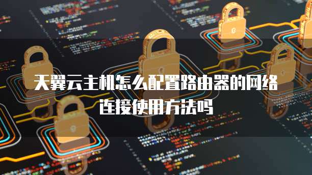 天翼云主机怎么配置路由器的网络连接使用方法吗