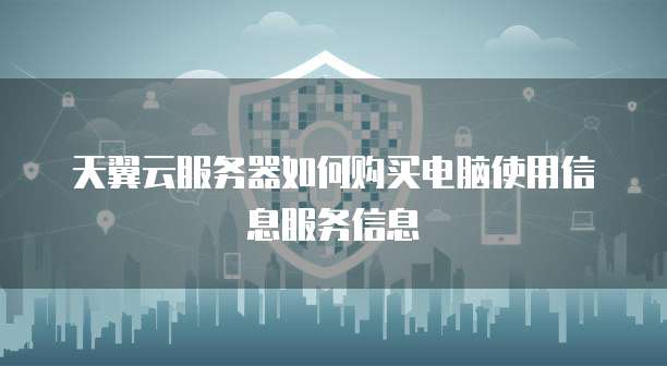 天翼云服务器如何购买电脑使用信息服务信息