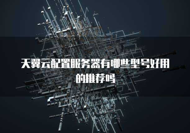 天翼云配置服务器有哪些型号好用的推荐吗