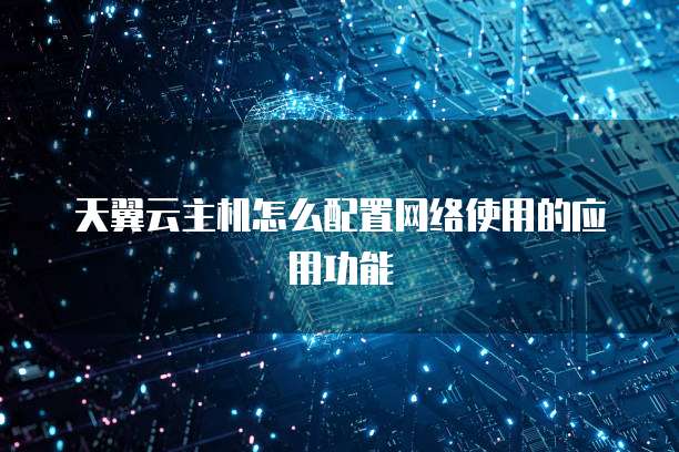 天翼云主机怎么配置网络使用的应用功能