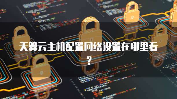天翼云主机配置网络设置在哪里看?