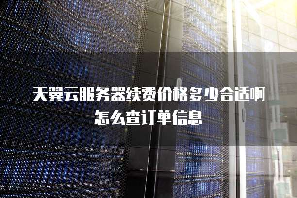 天翼云服务器续费价格多少合适啊怎么查订单信息