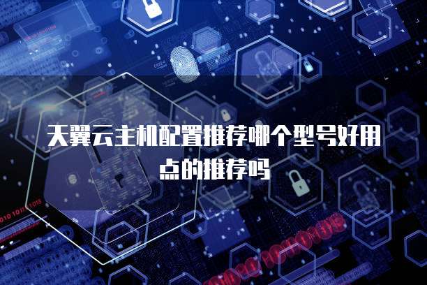 天翼云主机配置推荐哪个型号好用点的推荐吗