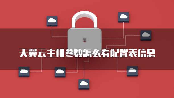 天翼云主机参数怎么看配置表信息