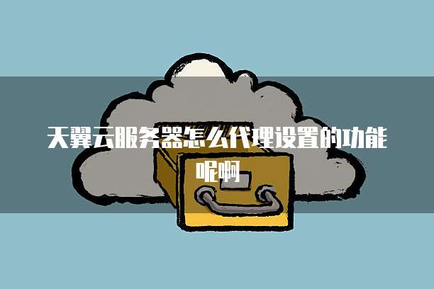 天翼云服务器怎么代理设置的功能呢啊