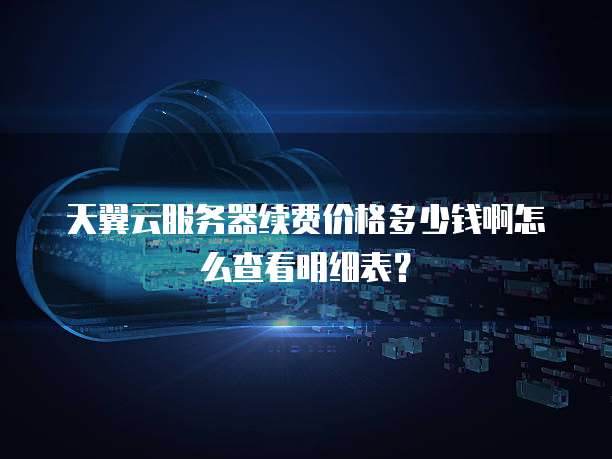 天翼云服务器续费价格多少钱啊怎么查看明细表？