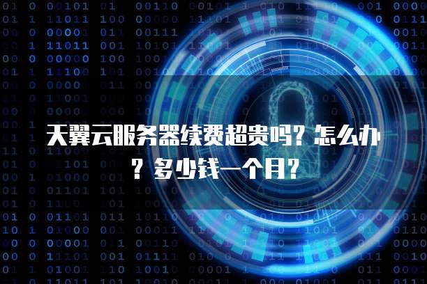 天翼云服务器续费超贵吗？怎么办？多少钱一个月？