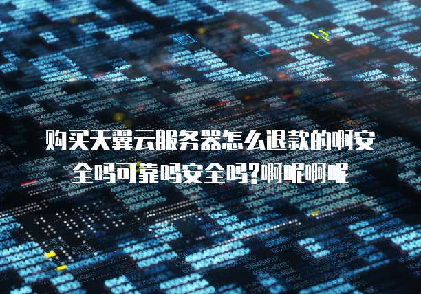 购买天翼云服务器怎么退款的啊安全吗可靠吗安全吗?啊呢啊呢