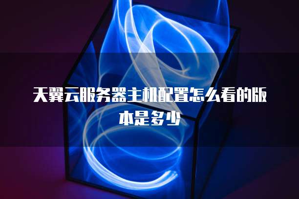 天翼云服务器主机配置怎么看的版本是多少