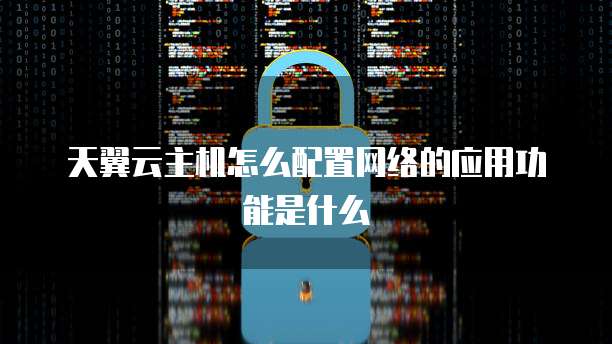 天翼云主机怎么配置网络的应用功能是什么