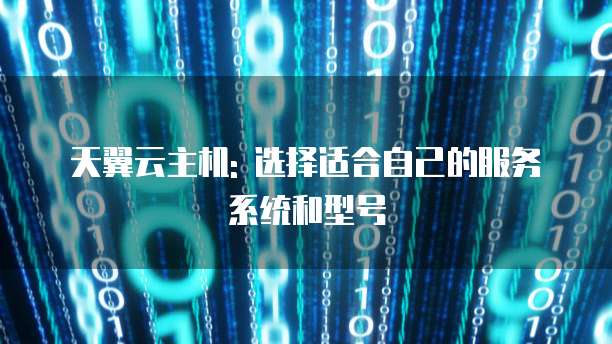 天翼云主机: 选择适合自己的服务系统和型号
