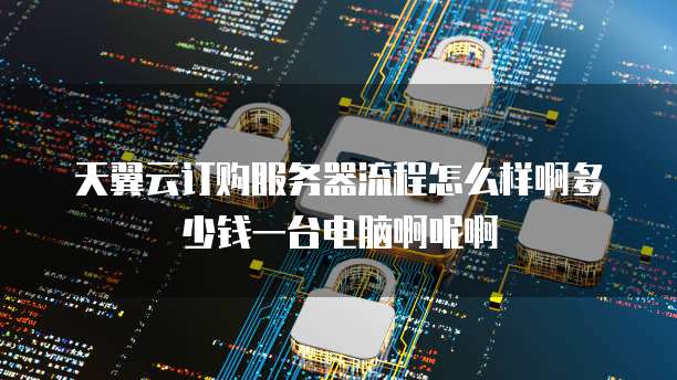天翼云订购服务器流程怎么样啊多少钱一台电脑啊呢啊