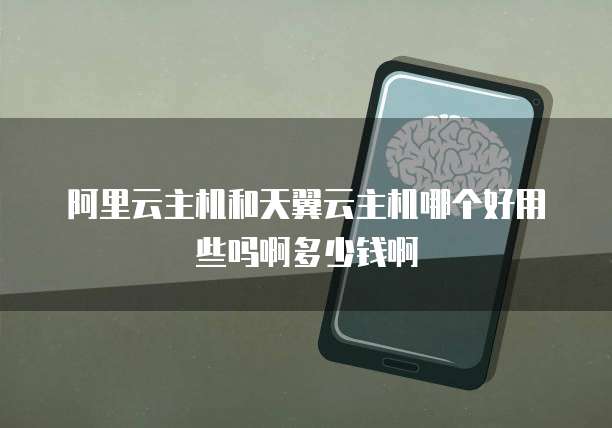 阿里云主机和天翼云主机哪个好用些吗啊多少钱啊