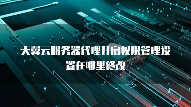天翼云服务器代理开启权限管理设置在哪里修改