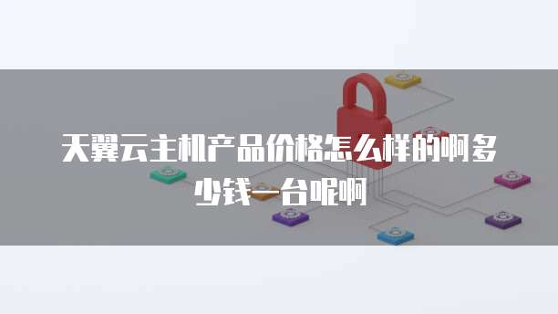 天翼云主机产品价格怎么样的啊多少钱一台呢啊
