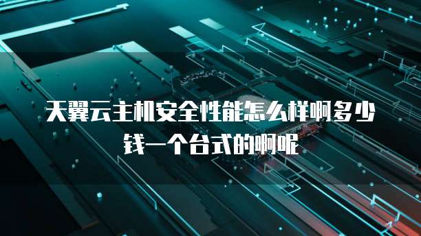 天翼云主机安全性能怎么样啊多少钱一个台式的啊呢
