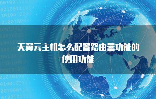 天翼云主机怎么配置路由器功能的使用功能