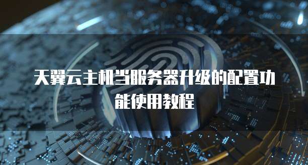天翼云主机当服务器升级的配置功能使用教程