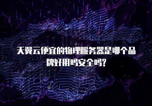 天翼云便宜的物理服务器是哪个品牌好用吗安全吗?
