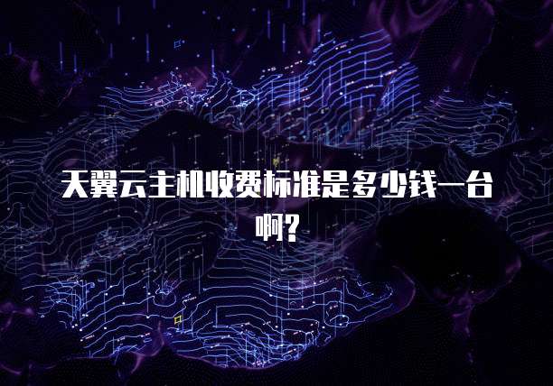 天翼云主机收费标准是多少钱一台啊?