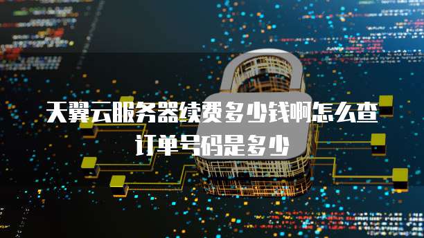 天翼云服务器续费多少钱啊怎么查订单号码是多少