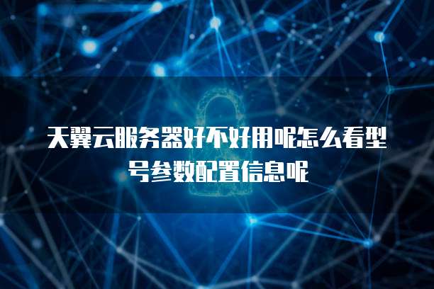 天翼云服务器好不好用呢怎么看型号参数配置信息呢