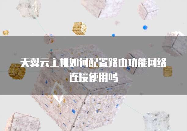 天翼云主机如何配置路由功能网络连接使用吗