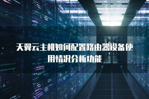 天翼云主机如何配置路由器设备使用情况分析功能