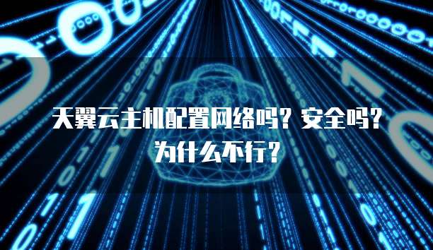 天翼云主机配置网络吗?安全吗?为什么不行?
