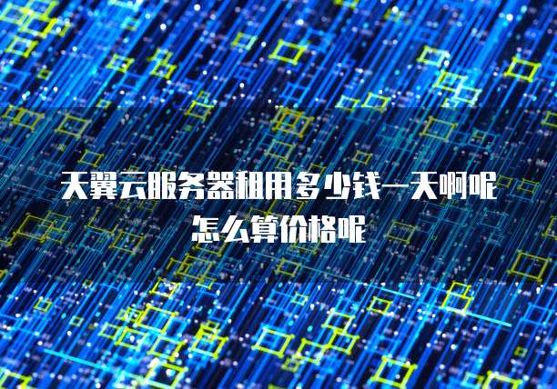 天翼云服务器租用多少钱一天啊呢怎么算价格呢