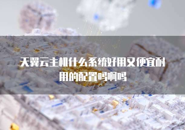 天翼云主机什么系统好用又便宜耐用的配置吗啊吗
