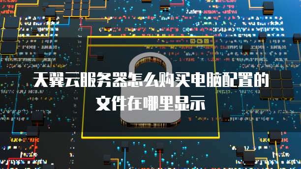 天翼云服务器怎么购买电脑配置的文件在哪里显示