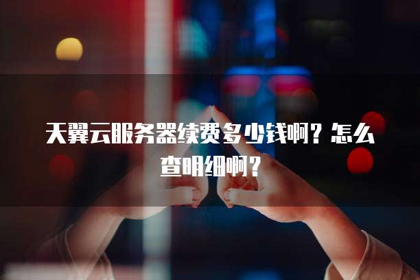 天翼云服务器续费多少钱啊?怎么查明细啊?