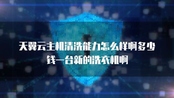 天翼云主机清洗能力怎么样啊多少钱一台新的洗衣机啊