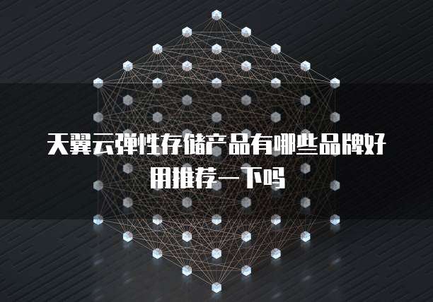 天翼云弹性存储产品有哪些品牌好用推荐一下吗
