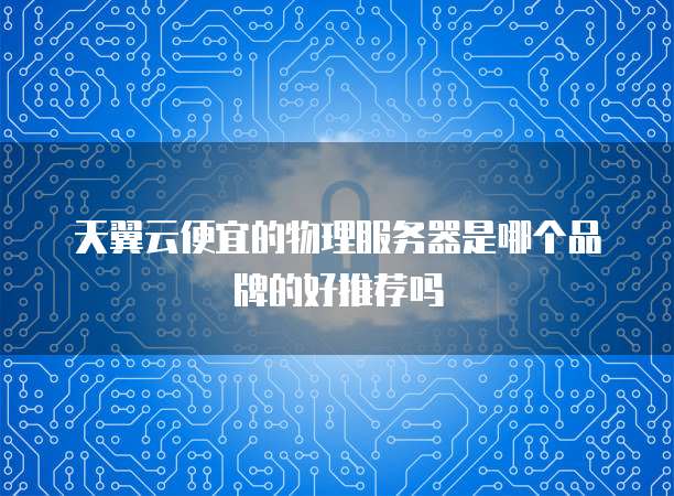 天翼云便宜的物理服务器是哪个品牌的好推荐吗