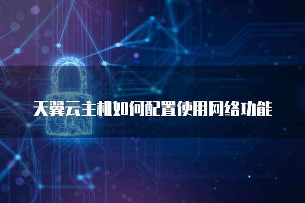 天翼云主机如何配置使用网络功能