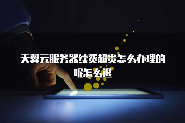 天翼云服务器续费超贵怎么办理的呢怎么退