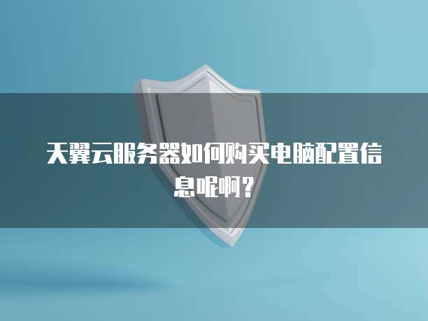 天翼云服务器如何购买电脑配置信息呢啊?