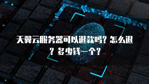 天翼云服务器可以退款吗?怎么退?多少钱一个?