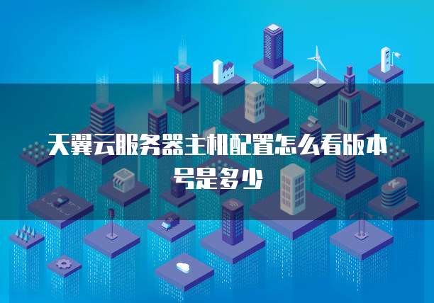 天翼云服务器主机配置怎么看版本号是多少