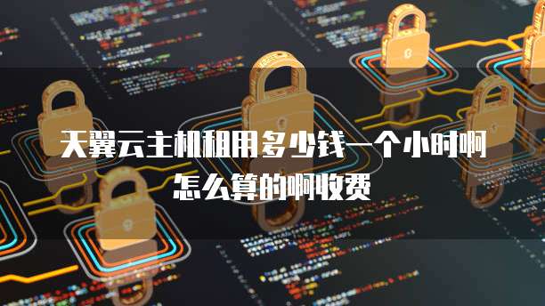 天翼云主机租用多少钱一个小时啊怎么算的啊收费